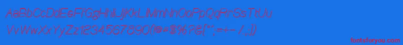 CaninOblique-fontti – punaiset fontit sinisellä taustalla