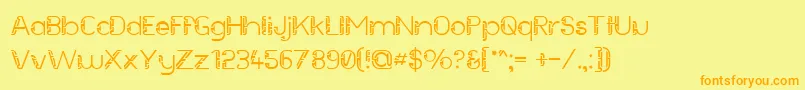 Fonte FutureSallow – fontes laranjas em um fundo amarelo