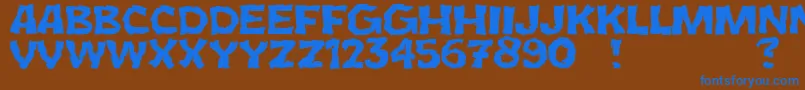 JmhCromI Font – Blue Fonts on Brown Background