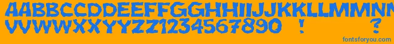 フォントJmhCromI – オレンジの背景に青い文字