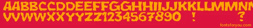 JmhCromI Font – Orange Fonts on Red Background