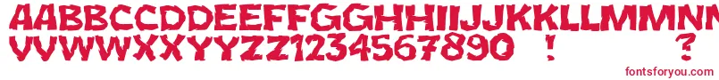 JmhCromI Font – Red Fonts on White Background