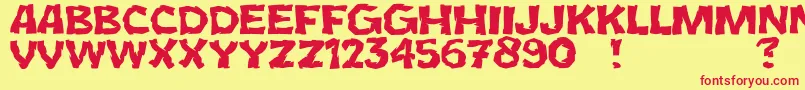 JmhCromI Font – Red Fonts on Yellow Background