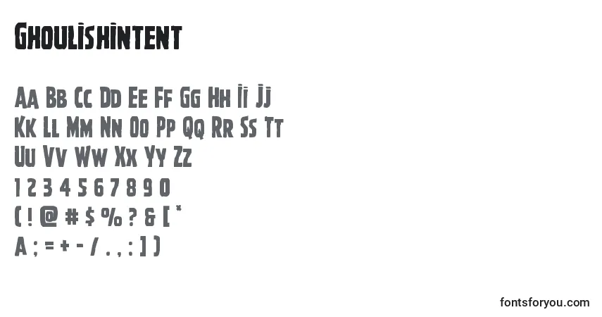 Ghoulishintent Font – alphabet, numbers, special characters