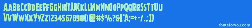 Ghoulishintent Font – Green Fonts on Blue Background