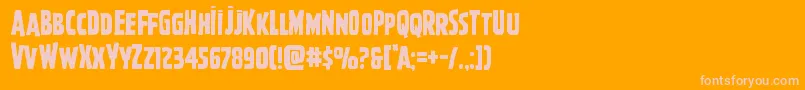 Ghoulishintent-Schriftart – Rosa Schriften auf orangefarbenem Hintergrund