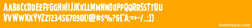 Ghoulishintent-Schriftart – Weiße Schriften auf orangefarbenem Hintergrund