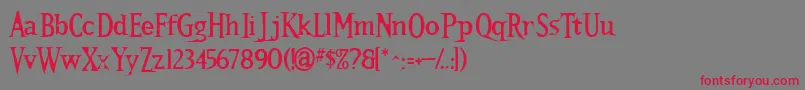 フォントKallamar Stout – 赤い文字の灰色の背景