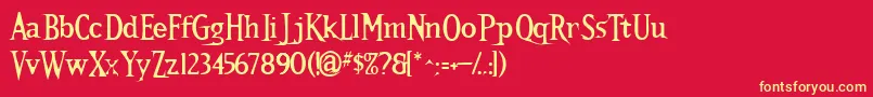 フォントKallamar Stout – 黄色の文字、赤い背景