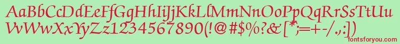 ZabriskiescriptBold Font – Red Fonts on Green Background
