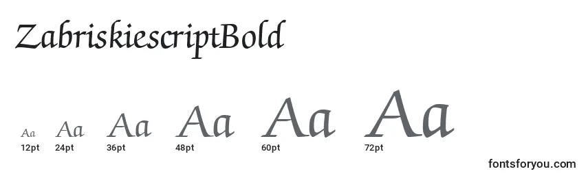 ZabriskiescriptBold Font Sizes