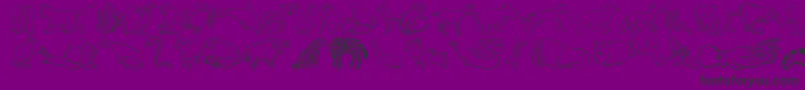 Fonte Ninas – fontes pretas em um fundo violeta