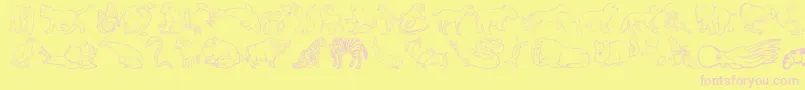 Ninas-fontti – vaaleanpunaiset fontit keltaisella taustalla