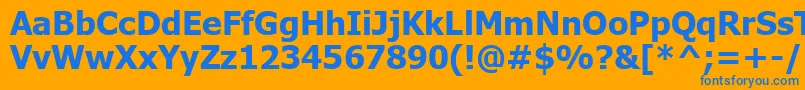 フォントTahomakb – オレンジの背景に青い文字