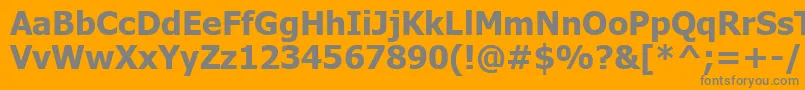 Lisätietoja Tahomakb-fontista Tahomakb-fontti – harmaat kirjasimet oranssilla taustalla