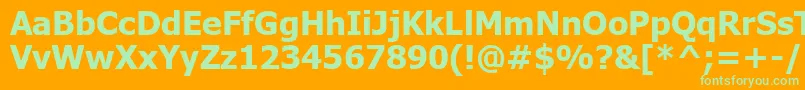 Tahomakb Font – Green Fonts on Orange Background