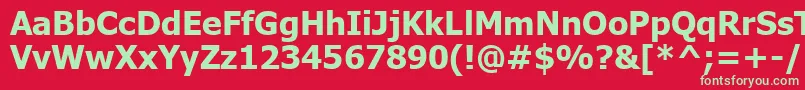 Tahomakb Font – Green Fonts on Red Background