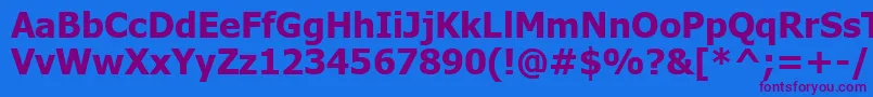 Tahomakb-Schriftart – Violette Schriften auf blauem Hintergrund