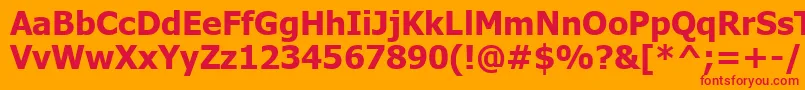 Tahomakb Font – Red Fonts on Orange Background