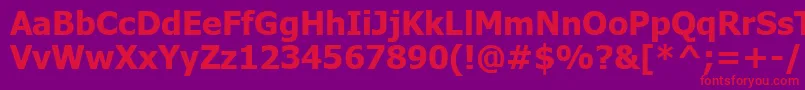 Tahomakb Font – Red Fonts on Purple Background