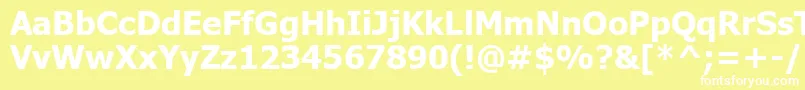 Tahomakb Font – White Fonts on Yellow Background