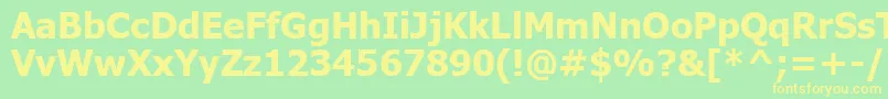 Tahomakb-fontti – keltaiset fontit vihreällä taustalla