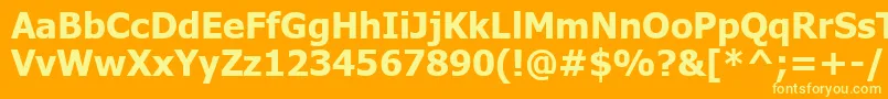 Tahomakb Font – Yellow Fonts on Orange Background