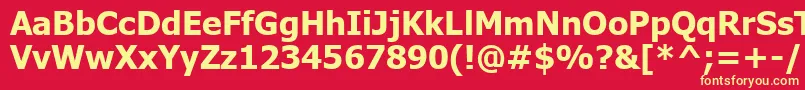 Tahomakb Font – Yellow Fonts on Red Background