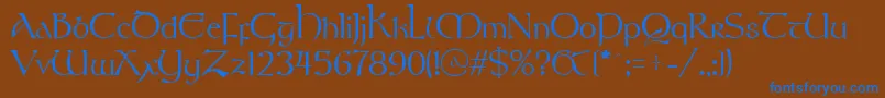 StonehengeRegular Font – Blue Fonts on Brown Background