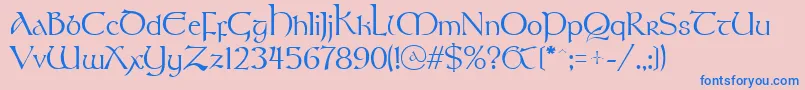 StonehengeRegular Font – Blue Fonts on Pink Background