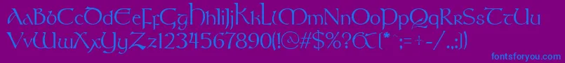 StonehengeRegular Font – Blue Fonts on Purple Background