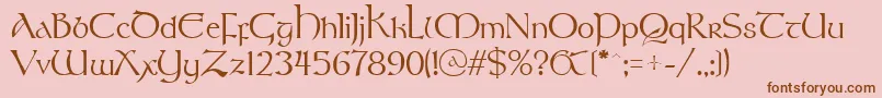 StonehengeRegular-Schriftart – Braune Schriften auf rosa Hintergrund