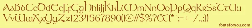 StonehengeRegular Font – Brown Fonts on Yellow Background