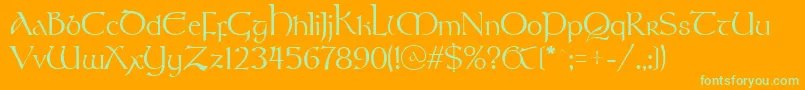 StonehengeRegular Font – Green Fonts on Orange Background