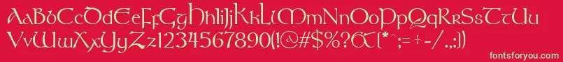 StonehengeRegular Font – Green Fonts on Red Background