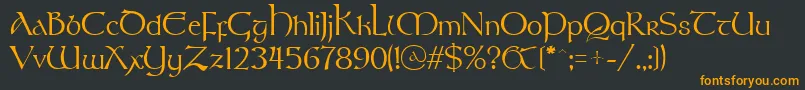 StonehengeRegular Font – Orange Fonts on Black Background