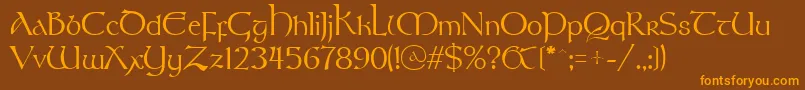 StonehengeRegular-Schriftart – Orangefarbene Schriften auf braunem Hintergrund