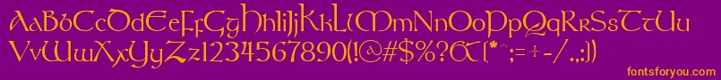 StonehengeRegular Font – Orange Fonts on Purple Background