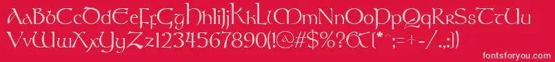 StonehengeRegular Font – Pink Fonts on Red Background