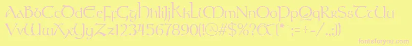 StonehengeRegular Font – Pink Fonts on Yellow Background