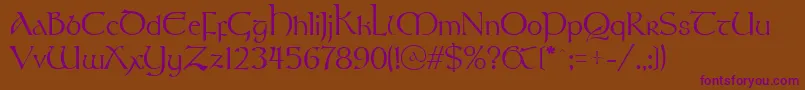 StonehengeRegular Font – Purple Fonts on Brown Background