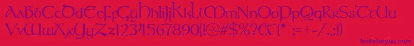 StonehengeRegular Font – Purple Fonts on Red Background