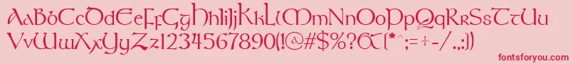 StonehengeRegular Font – Red Fonts on Pink Background