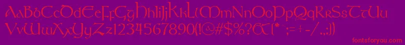 StonehengeRegular Font – Red Fonts on Purple Background