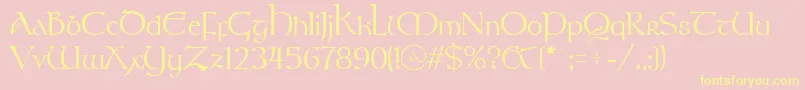 StonehengeRegular-Schriftart – Gelbe Schriften auf rosa Hintergrund