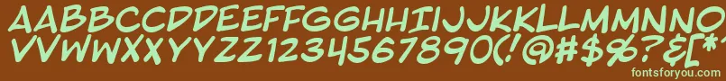 BlambotProItalic-fontti – vihreät fontit ruskealla taustalla