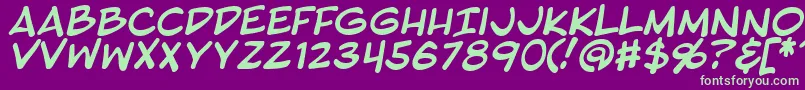 BlambotProItalic Font – Green Fonts on Purple Background