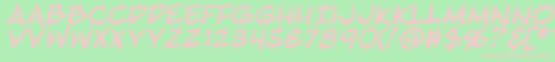Шрифт BlambotProItalic – розовые шрифты на зелёном фоне