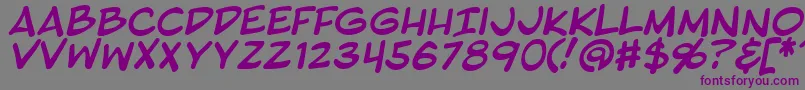 フォントBlambotProItalic – 紫色のフォント、灰色の背景