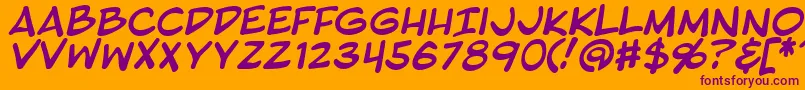 フォントBlambotProItalic – オレンジの背景に紫のフォント